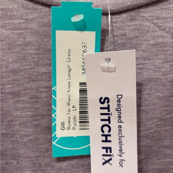 Stitch Fix Gilli Bowie  Lavender Tie-Waist Knee length dress large petite NWT - Picture 4 of 7